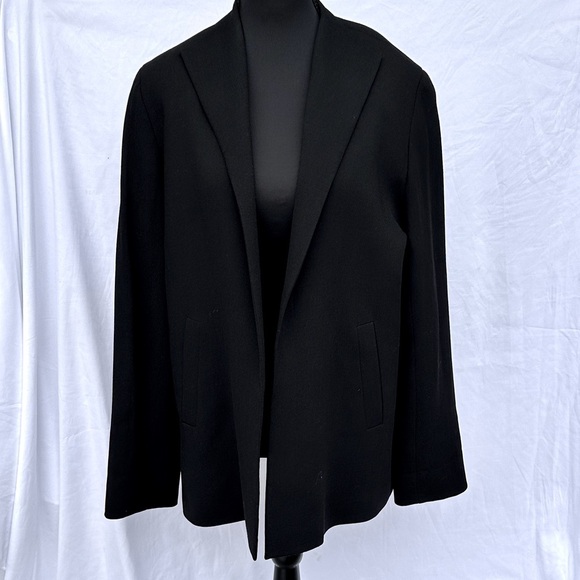 VTG Doncaster Women's 100% Wool Black Blazer Jacket Size 10 Career Dark Academia - Picture 1 of 10